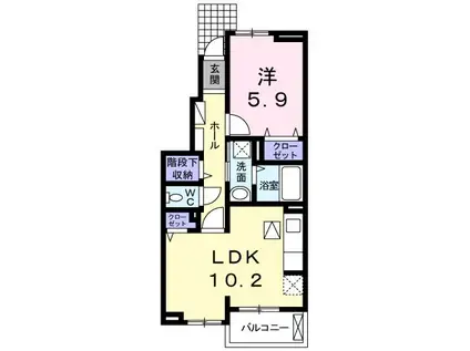 ルーセントヒルズA(1LDK/1階)の間取り写真