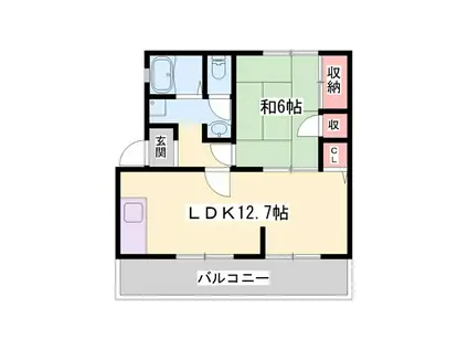 ハイツウィンディア(1LDK/1階)の間取り写真