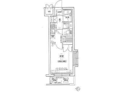 エクセリア二子多摩川II(1K/2階)の間取り写真