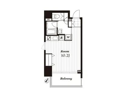 レックス芝浦(ワンルーム/9階)の間取り写真