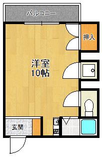 ソレイユコート(ワンルーム/4階)の間取り写真
