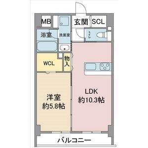 ステーションウエストタワー(1LDK/7階)の間取り写真