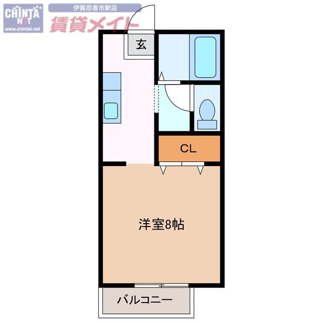 ハイツプラム(1K/1階)の間取り写真