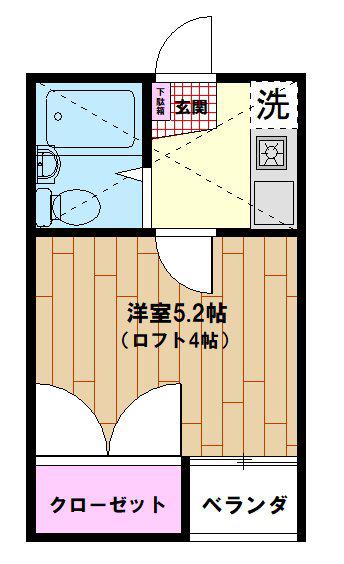 アネックス草加9(1K/2階)の間取り写真