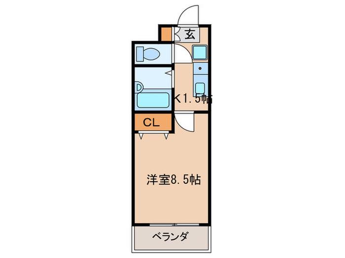 サンハイツ城西(1K/4階)の間取り写真