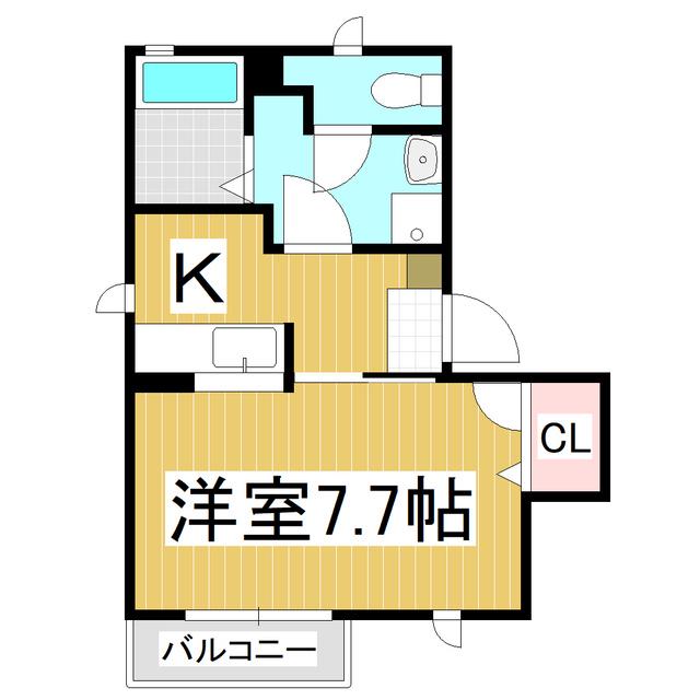 SOMETHINGNEW(1K/1階)の間取り写真