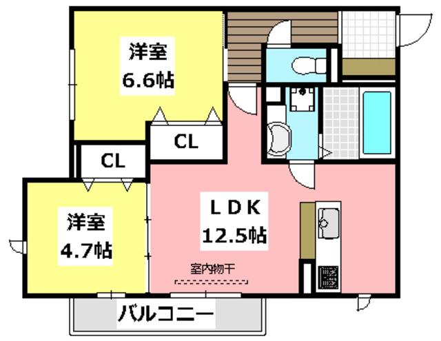 グレイスソフィア千里丘(2LDK/3階)の間取り写真