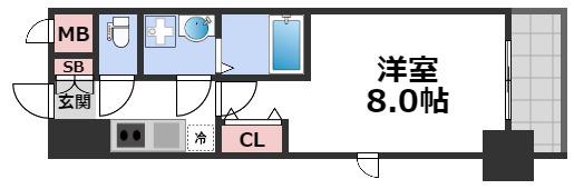 S-RESIDENCE緑橋SERIO(1K/10階)の間取り写真