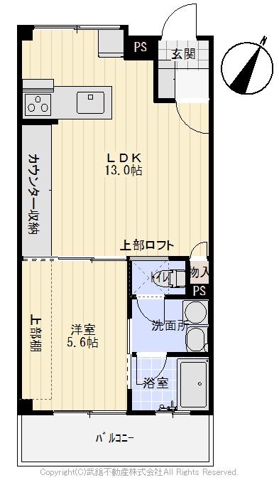 TAKE FIVE B(1LDK/3階)の間取り写真