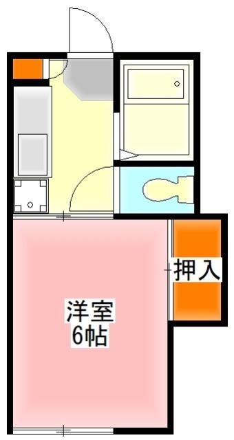 コーポウイルトン(1K/2階)の間取り写真