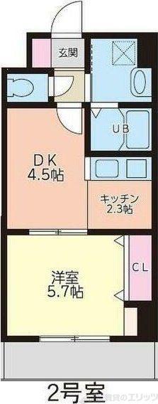 S-FORT江坂FIORE(1DK/6階)の間取り写真
