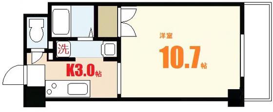 トレゾール東原(1K/1階)の間取り写真