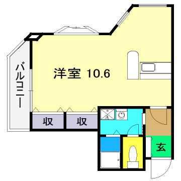 メゾンSEI(1K/6階)の間取り写真