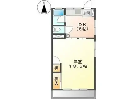 黒川籏ビル(1DK/2階)の間取り写真