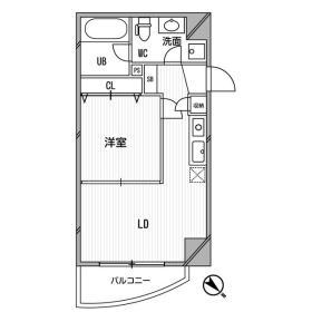 インボイス難波南レジデンス(1LDK/2階)の間取り写真