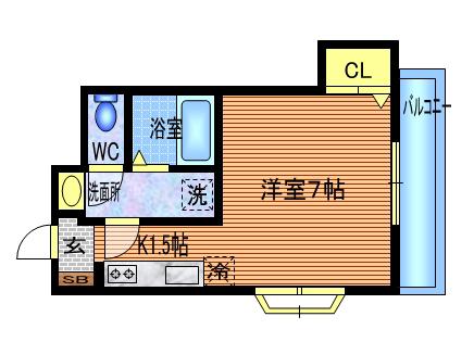 シオン杉並(ワンルーム/1階)の間取り写真