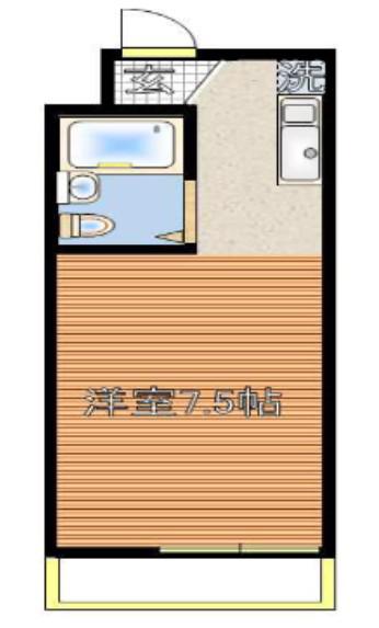 ハウスS赤羽(ワンルーム/2階)の間取り写真