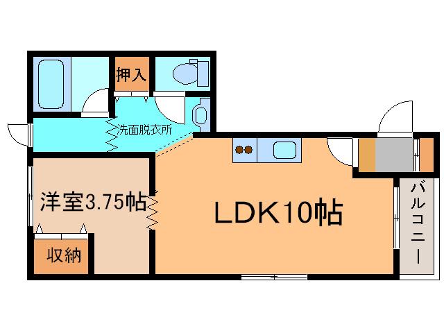 ムトウハイツ1(1LDK/1階)の間取り写真
