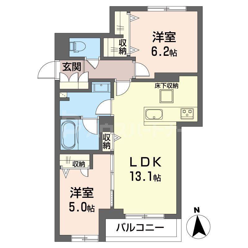 モルド椿森(2LDK/1階)の間取り写真