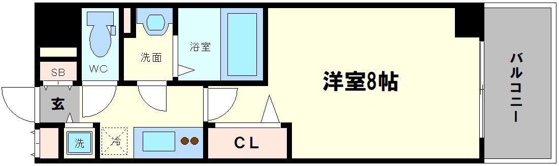 ラグゼ海老江II(1K/10階)の間取り写真