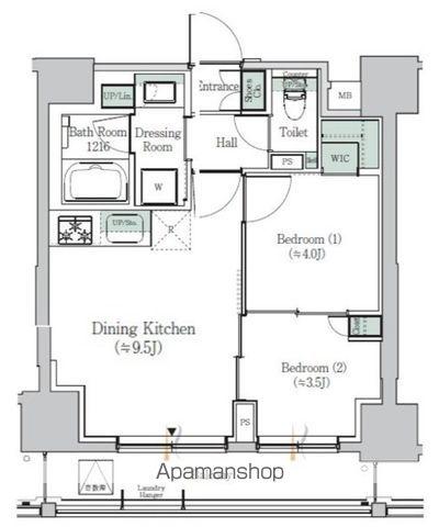 ONE ROOF RESIDENCE ASAKUSABASHI(2DK/12階)の間取り写真