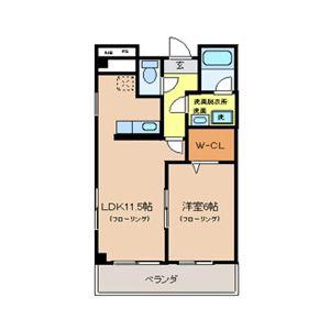 プリステージュ(1LDK/4階)の間取り写真