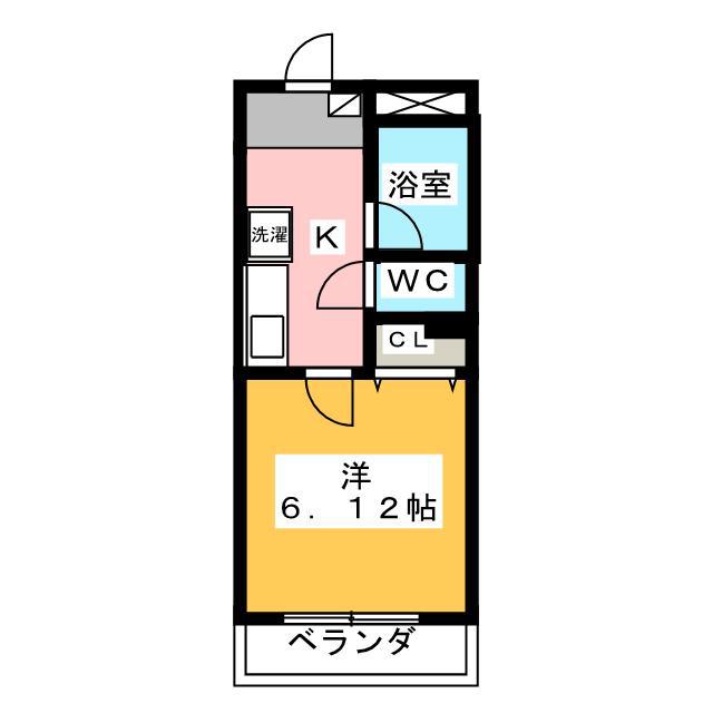 ワイレア登戸(1K/2階)の間取り写真