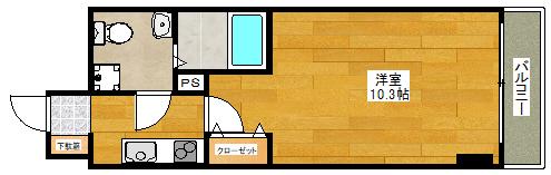 SERENITE江坂四番館(1K/9階)の間取り写真
