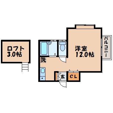 ミコーハイツ(ワンルーム/2階)の間取り写真