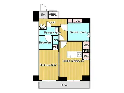 メインステージ入谷II(2LDK/10階)の間取り写真