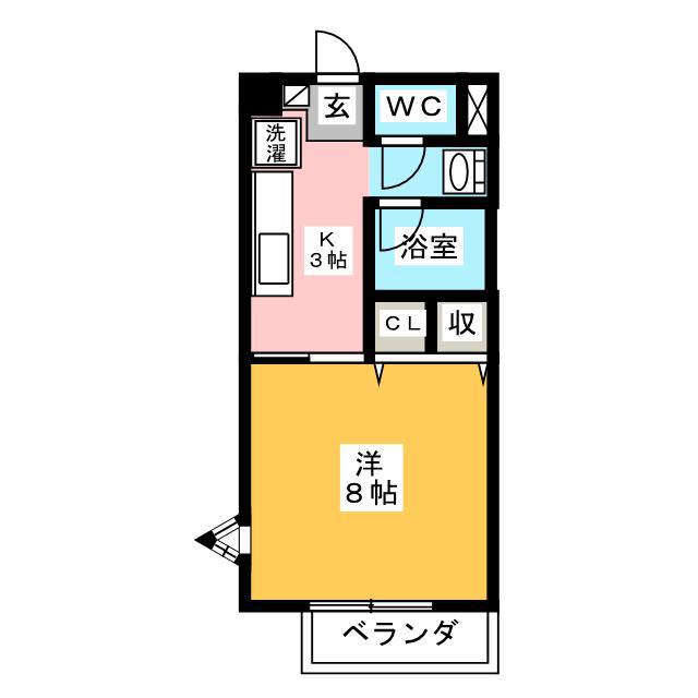 レスパス・ド・ルポII(1K/2階)の間取り写真
