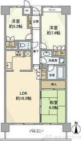 パームズコート茨木パームズコートパークホームズA棟(3LDK/4階)の間取り写真