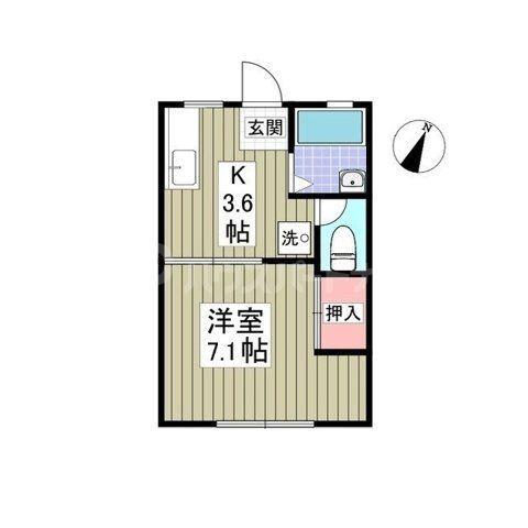 エコーハイツ(1K/1階)の間取り写真