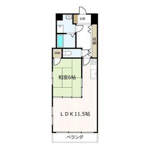 グランドヒルズ入場2番館(1LDK/3階)の間取り写真