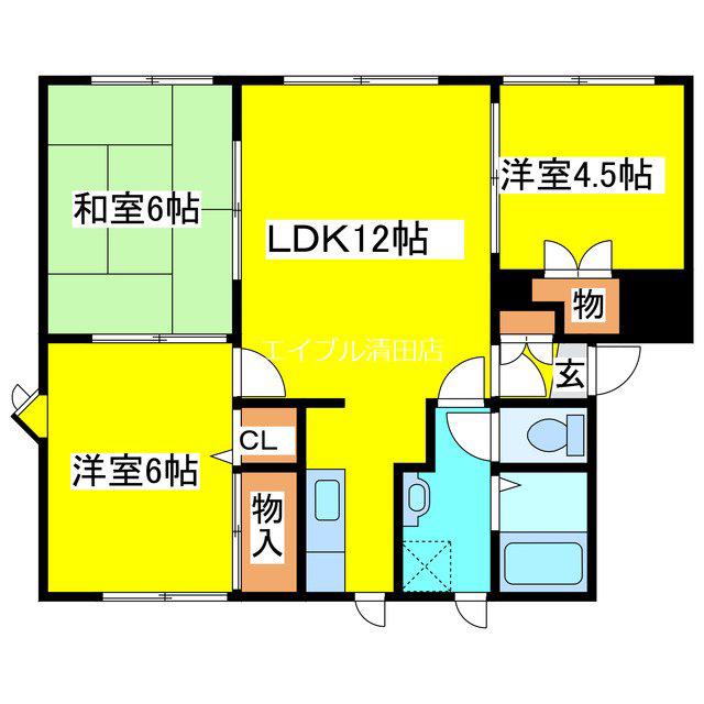 メイユール喜寿D-1(3LDK/2階)の間取り写真