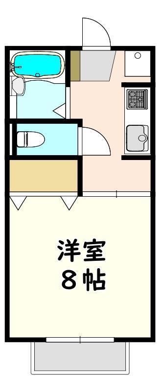 ハイライズさくら(1K/1階)の間取り写真
