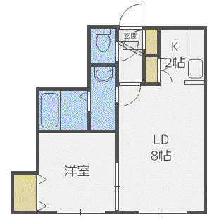 レユシール北25(1LDK/2階)の間取り写真