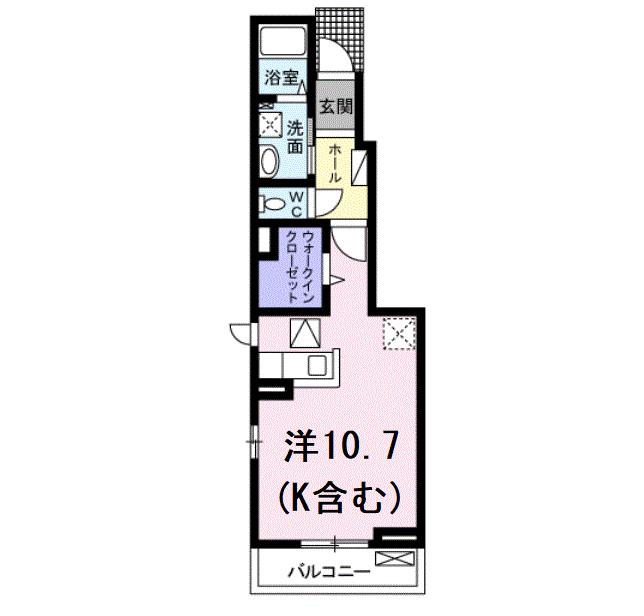 ソレアード V(ワンルーム/1階)の間取り写真