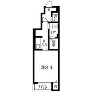 パル木ノ下 A棟(1K/1階)の間取り写真