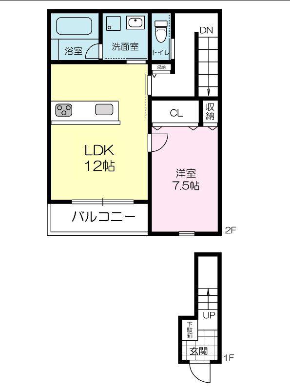 FORESTA(1LDK/2階)の間取り写真