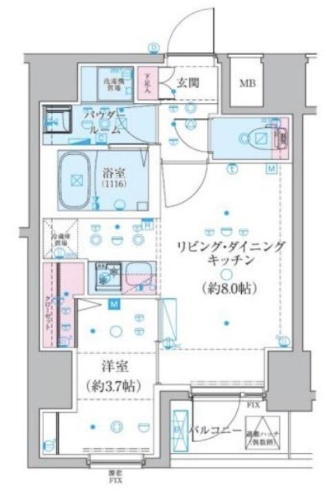 ジェノヴィア椎名町(1LDK/10階)の間取り写真