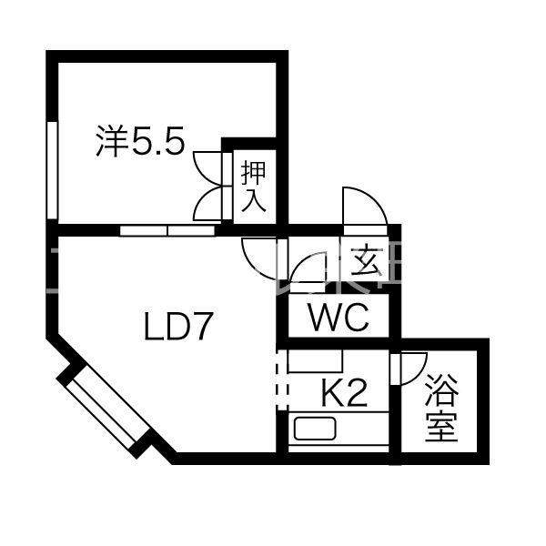 マーチハウス(1LDK/3階)の間取り写真