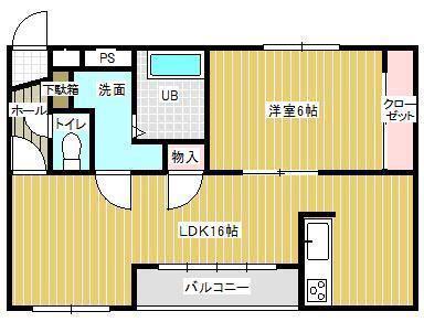 近鉄名古屋線 霞ケ浦駅 徒歩9分 3階建 築17年(1LDK/1階)の間取り写真
