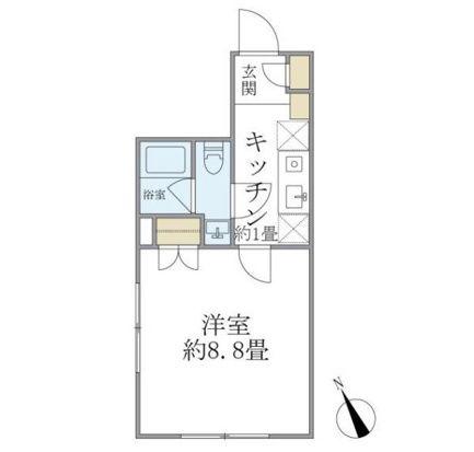 コンポジット門前仲町サウス(1K/4階)の間取り写真