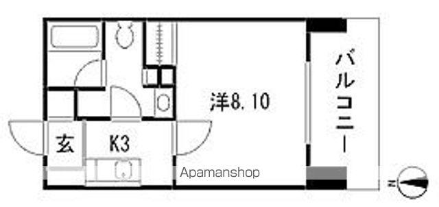 ガレリア東新宿(1K/2階)の間取り写真