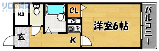 エミネンスヨシムラ(1K/4階)の間取り写真