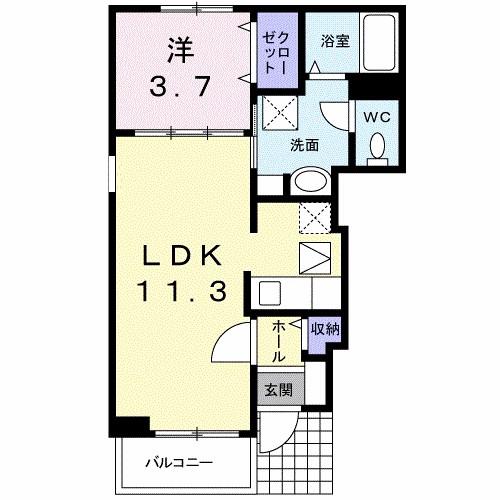 ルーチェ(1LDK/1階)の間取り写真