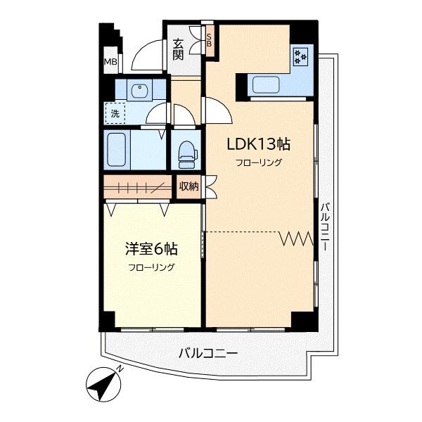 シャルム学芸大学(1LDK/1階)の間取り写真
