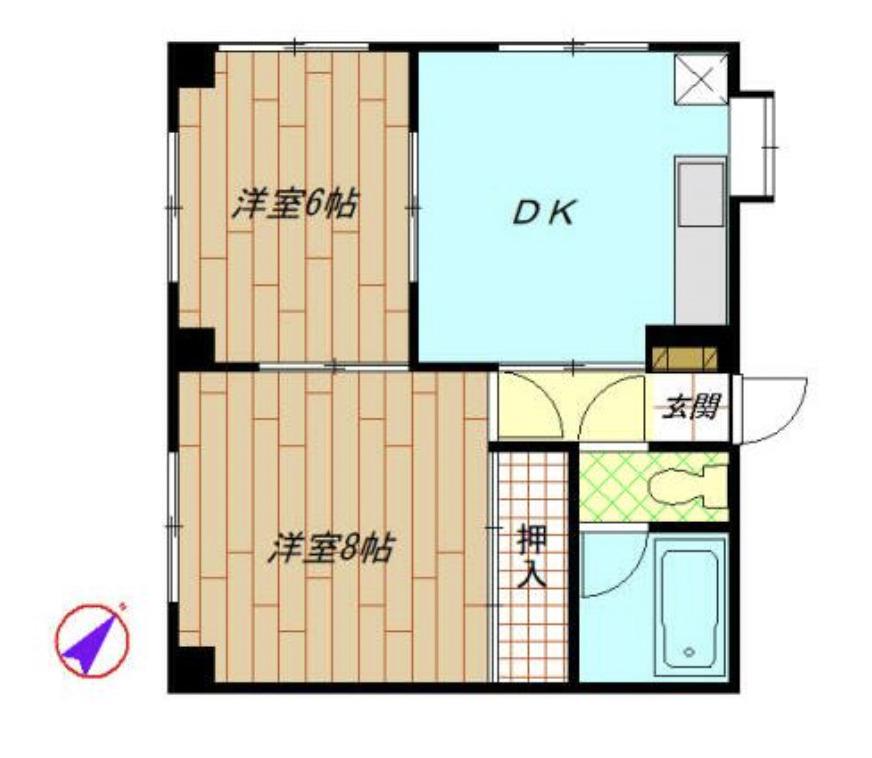 第三丸山台コーポ(2DK/3階)の間取り写真