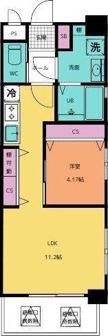 エルザグランツ黄金(1LDK/3階)の間取り写真